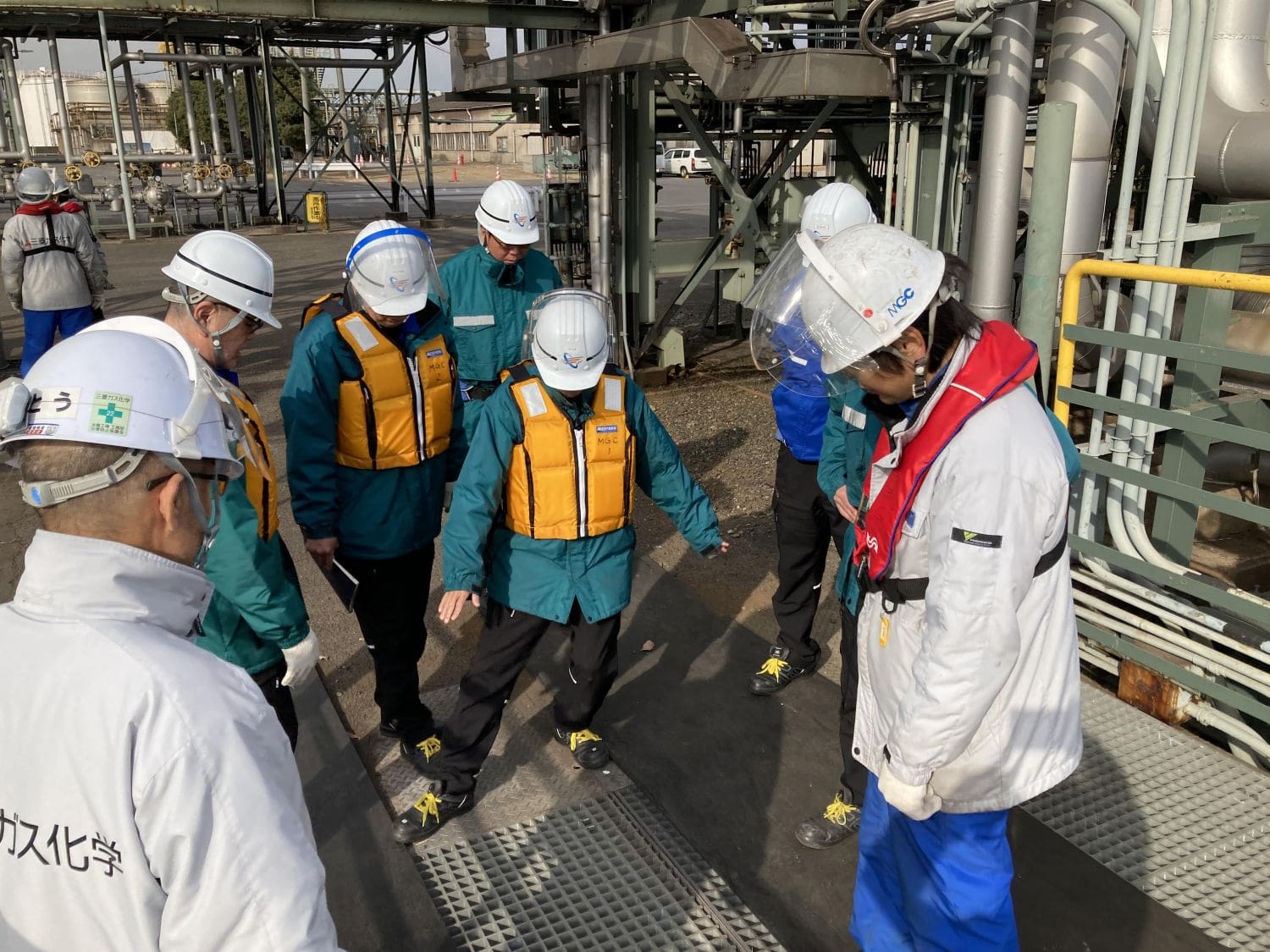 写真:協力会社との合同安全パトロール(水島工場)